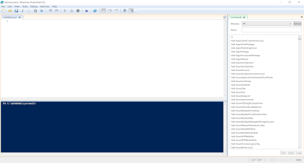 PowerShell ISE Interface